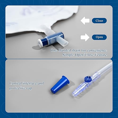 Miniatura 3 de Bolsas de catéter de 67.6 fl oz para hombres y mujeres, paquete de 3 bolsas profesionales de drenaje urinario con cámara de goteo antirreflujo