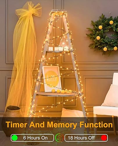 Miniatura 3 de Tira de 240 luces LED de Navidad de 80 pies para exteriores, cadena de luces de alambre verde para exteriores con 8 modos de iluminación, luz