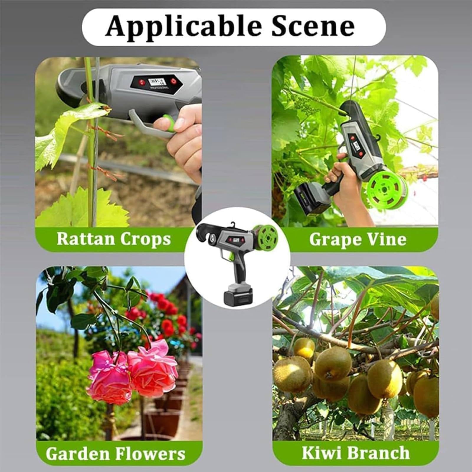 Máquina atadora de Plantas eléctrica, máquina atadora de Tomates, máquina atadora de viñas Recargable, máquina atadora de Tomates para Frutas, Verduras y Flores.