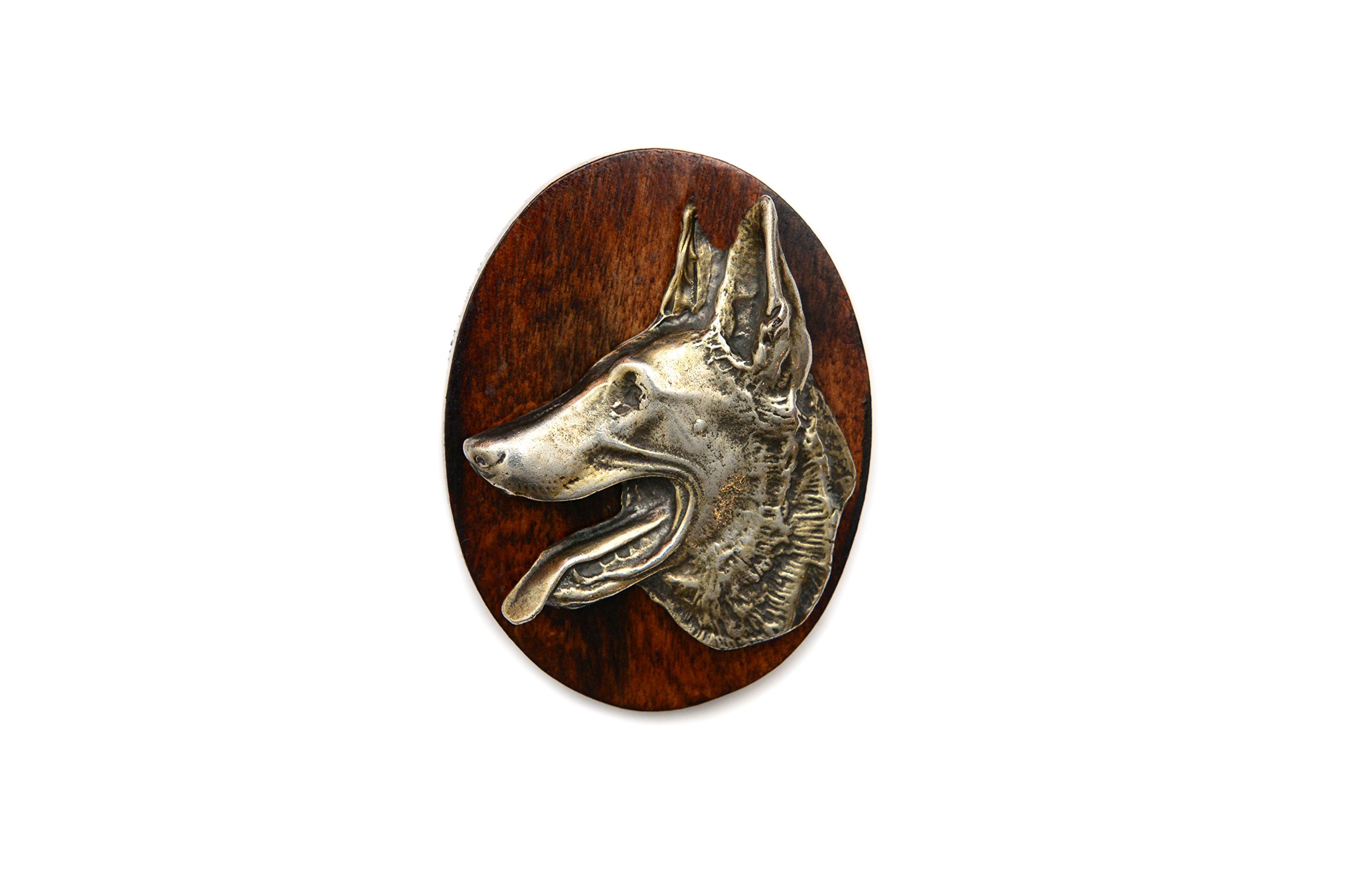 Art-Dog Dog Show Ring Clip Number Holder - Brooch with Clip Dog Show Exhibit Number Holder - Handmade Dog Show Accessory – Dog Tag Clip 7x5cm – Malinois — image 1