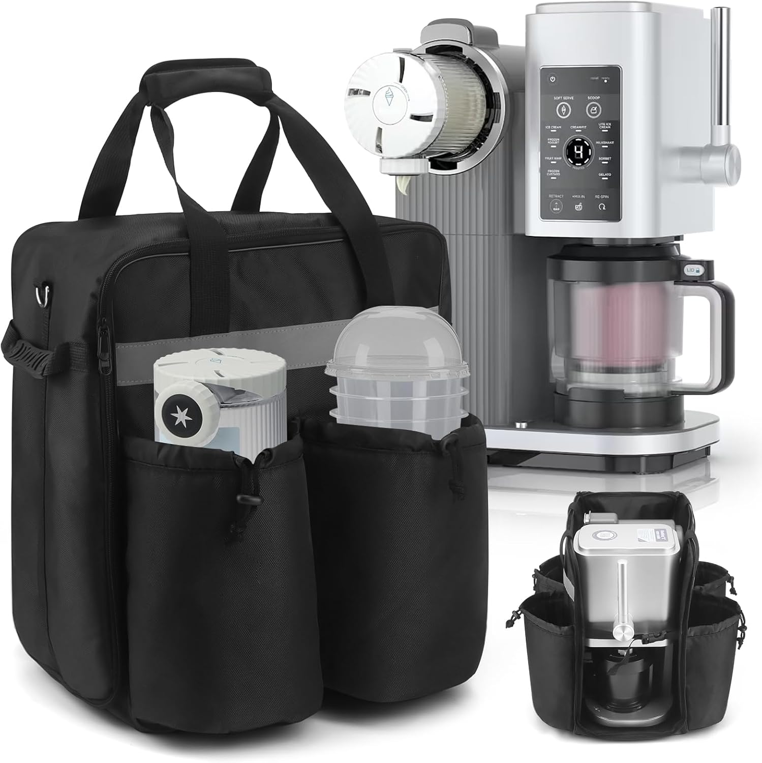 Waterproof Carrying Bag for Ninja Swirl by CREAMi NC701, Portable Travel Storage Bag Case for CREAMi Ice Cream Maker, Side Opening for Easy Access to Machine, Perfect Gifts for Ice Cream Lover