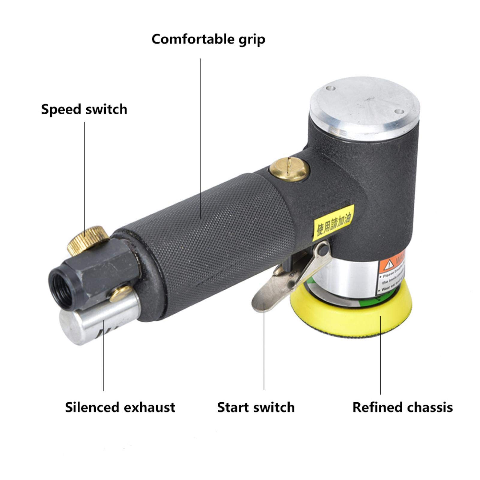 Mini Air Sander, 2/3 cala Losowa szlifierka oscylacyjna pneumatyczna Lekka aluminiowa szlifierka pneumatyczna Szlifowanie Polerowanie narzędzi