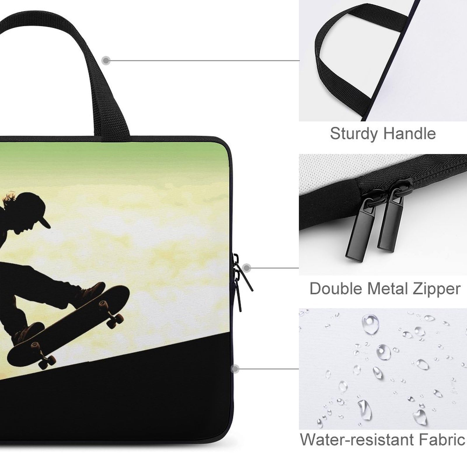 Housse de protection ultra fine, légère et imperméable pour ordinateur portable de 17", matériau en néoprène durable, sac de protection portable avec dragonne