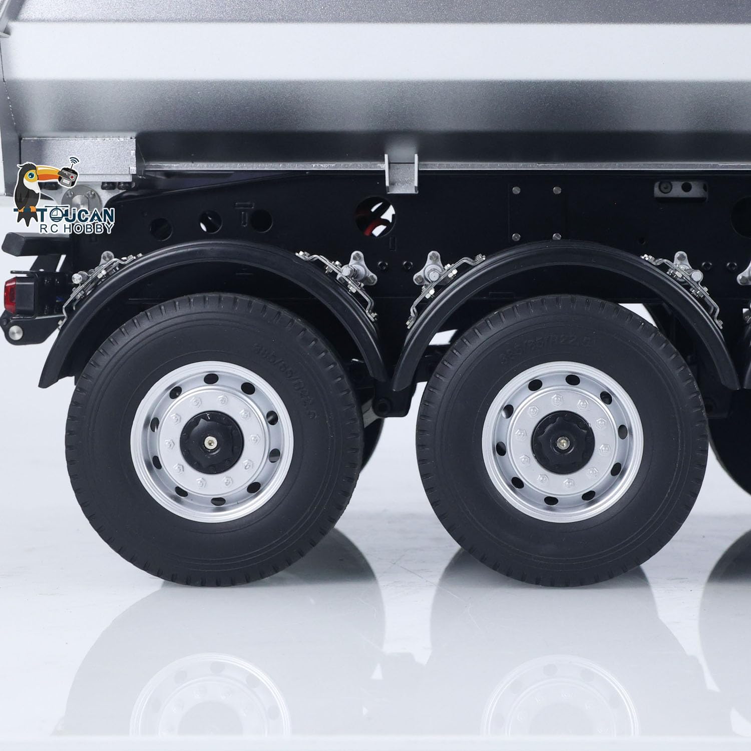 US in Stock, Kabolite 1/14 4X4 RTR Car RC Tractor Truck 3Axles Electric Lifting Dump Trialer Hobby Grade Model for Adult Hobby(Grey)