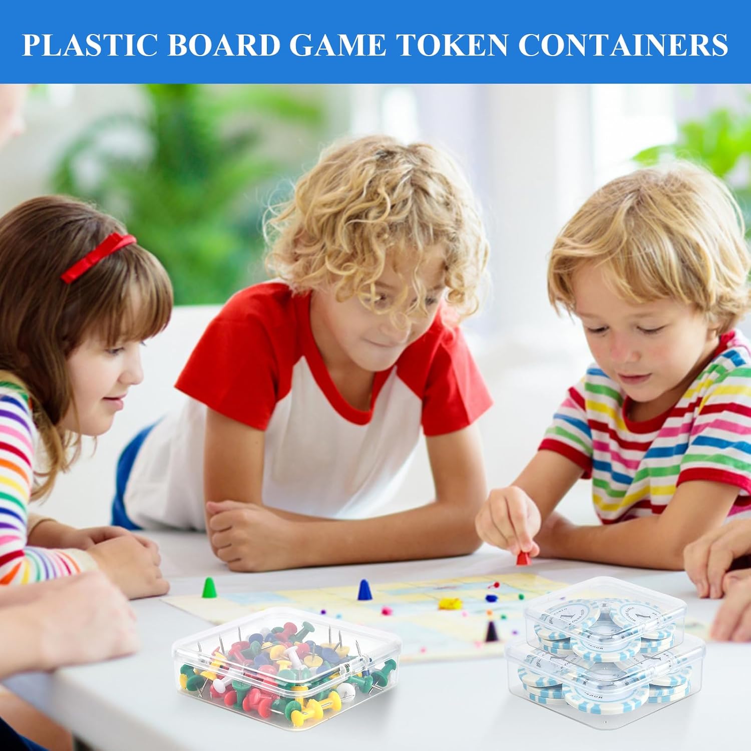 40Pcs Mixed Sizes Clear Board Game Tokens Storage Containers, Empty Board Game Storage with Lid, Plastic Boxes Dice Container for Game Pieces Dice Tokens Jewelry Crafts