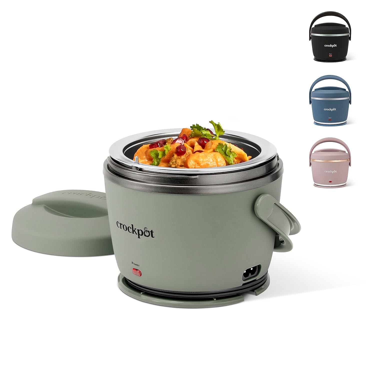 Crock-Pot Portable Electric Lunch Box 20-Ounce Food Warmer Moonshine Green Ideal for Travel On-the-Go Keeps Food Spill-Free Warm
