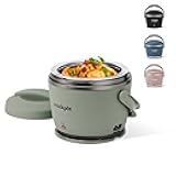 Crock-Pot Portable Electric Lunch Box 20-Ounce Food Warmer Moonshine Green | Ideal for Travel On-the-Go | Keeps Food Spill-Free Warm & Tasty | Dishwasher-Safe