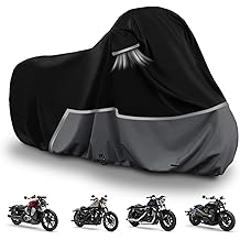 哈雷戴维森运动型防水摩托车盖替换件,420D 牛津布制睡衣,带反光条的运动型摩托车盖,用于防雪雨尘雹