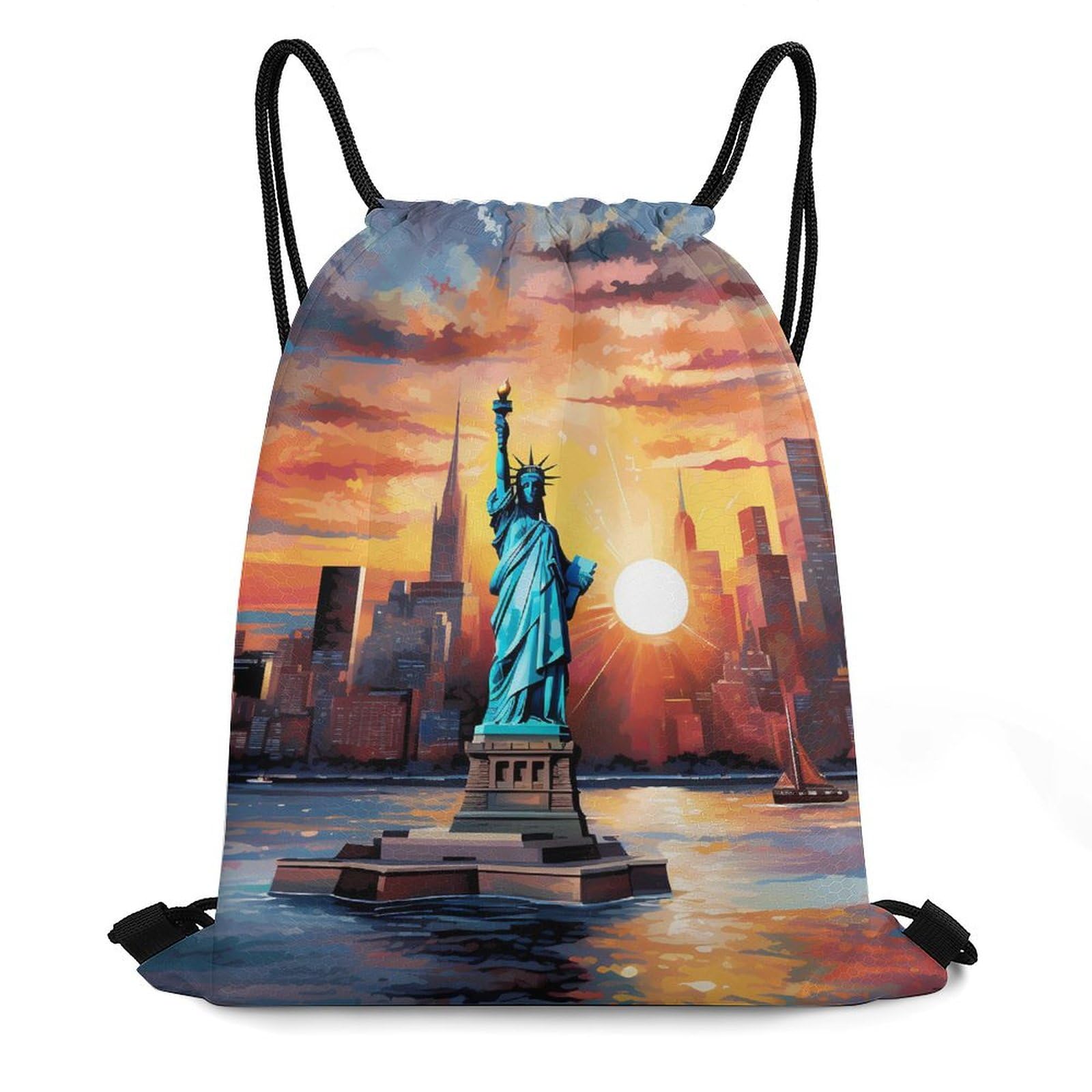 I LOVE New York City Drawstring Backpack Durable Sport Gym Bags Daypack for Men Women 35 * 42cm