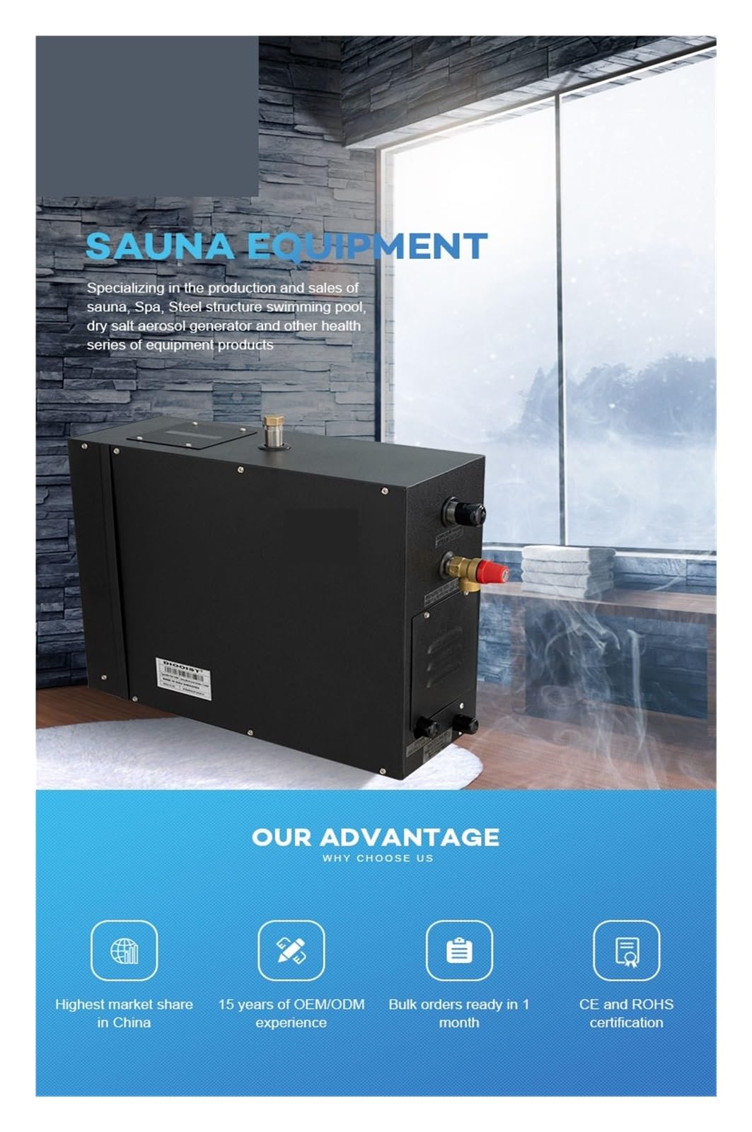 Générateur de Vapeur 9KW pour Douche 380V Machine à Vapeur Domestique, Équipement de Sauna Bain SPA Douche à Vapeur avec Contrôleur Numérique