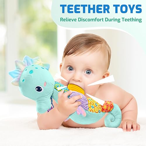 Miniatura 4 de Sumobaby Juguetes de peluche musicales para bebés con arrugado multisensorial, sonajero y texturas, para el tiempo boca abajo, recién nacido