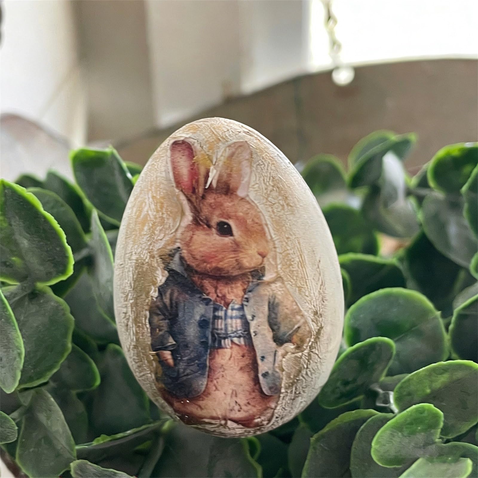 Decorazione a forma di coniglietto pasquale dipinta a mano con diversi abiti, perfetta per decorazioni da tavolo per le festività, decorazioni tradizionali