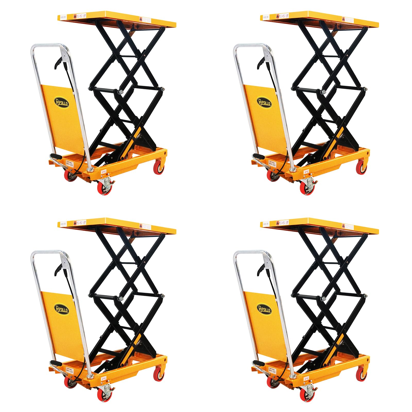 APOLLOLIFT Double Scissor Hydraulic Lift Table/Cart 330lbs Capacity 43.3