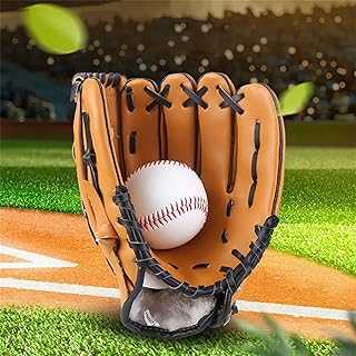 Guantes de béisbol for Entrenamiento Mano Izquierda, Ajustables y cómodos, Color marrón, Azul Negro, Adultos, Hombres, Mujeres niños