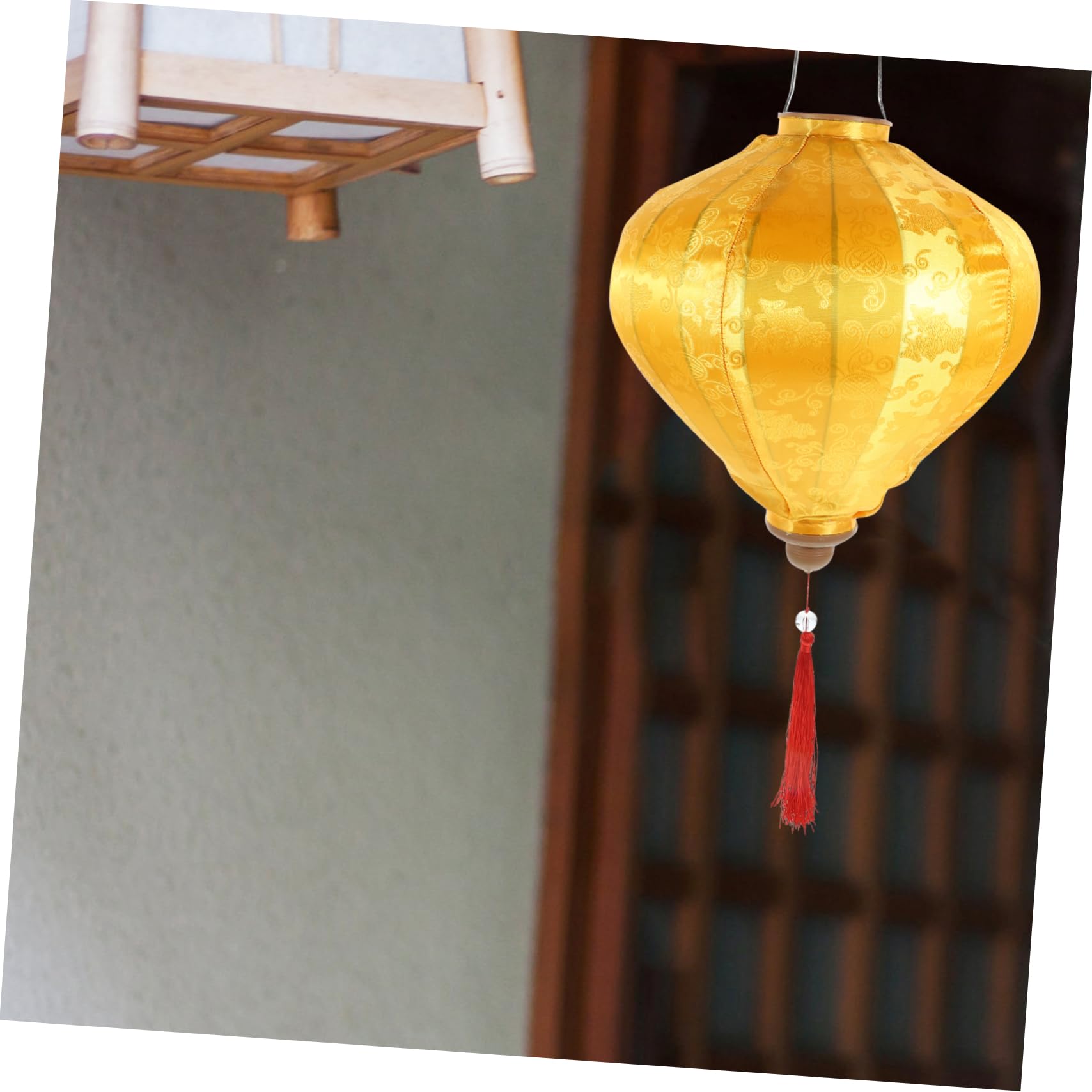 Vietnamesische Laterne Gelb Outdoor HäNgelaterne Aus Tuch Mit Quasten FüR Hochzeit Garten Und Festliche Dekoration Asiatisches Laternendekor