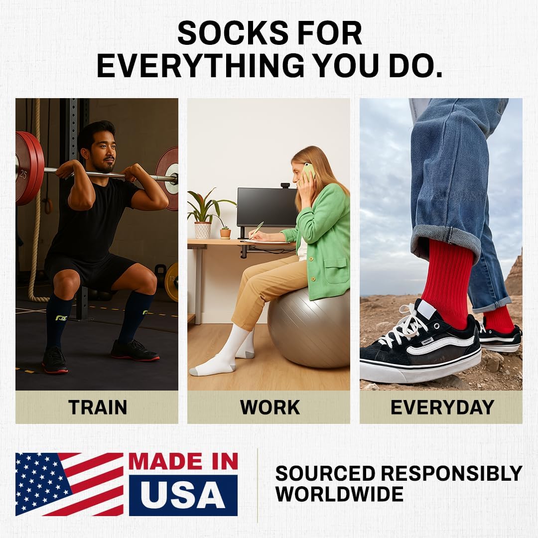 PRO Compression Running Marathon Socks - Calf-Length Travel and Sports Compression Socks for Foot and Ankle Support, Unisex - Image 8