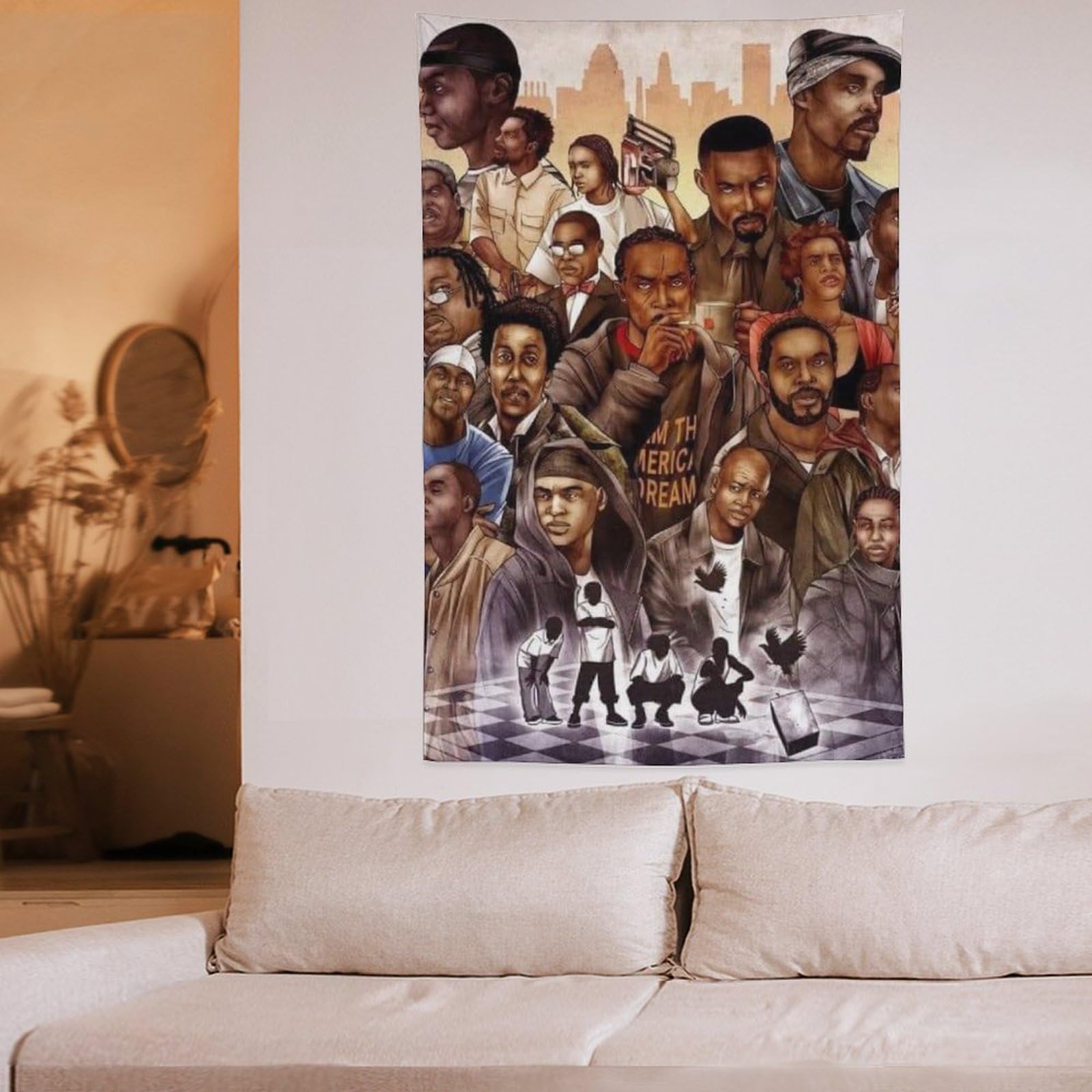 Poster con stampa artistica da parete, motivo: cantante rap, hip hop, tutte le stelle, 152,4 x 228,6 cm