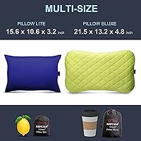 Vista 5 de X-Foam - Almohada inflable para acampar con funda de espuma extraíble, cómoda, lavable, ultraligera, portátil con soporte lumbar para el cuello