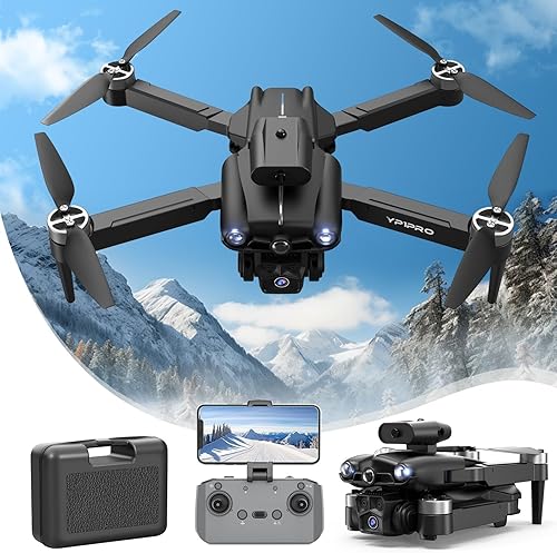 Drone sin escobillas de fotografía aérea 4K - Drone de control remoto con cámara - Quadcopter versátil con retención de altitud, modo sin cabeza,