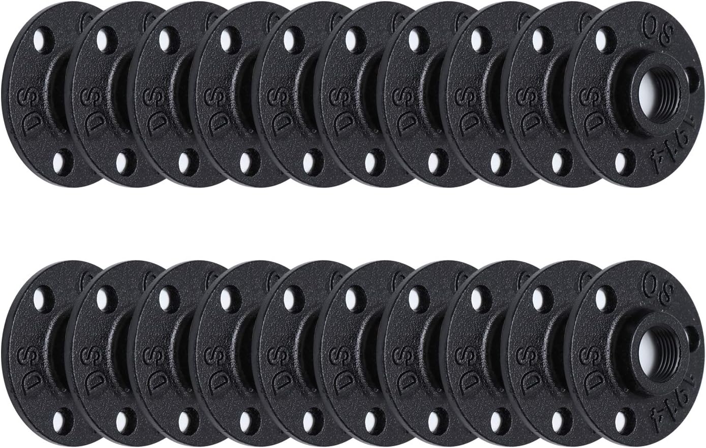 1" Floor Flange - Home Expert 30 Pack Black Painted Malleable Cast Iron Pipe Flange Pipe Fitting With Threaded Hole For Industrial Vintage Decor