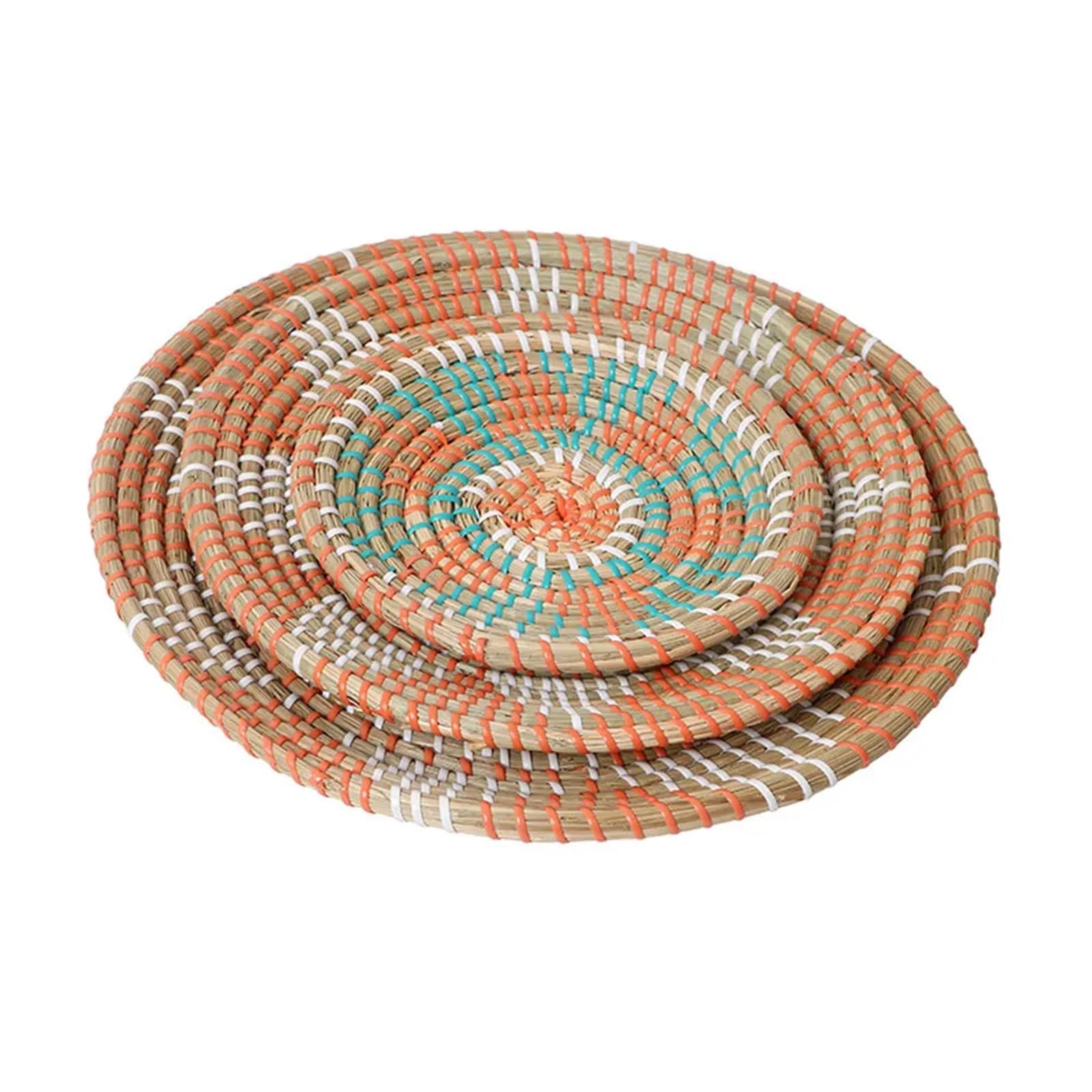 Decoración de Pared de Mimbre de Hierba, Cesta de Flores de Pared Redonda, Colgante de Pared, Placa Decorativa de ratán, artesanía, decoración Colgante de Pared Decoración de Pared