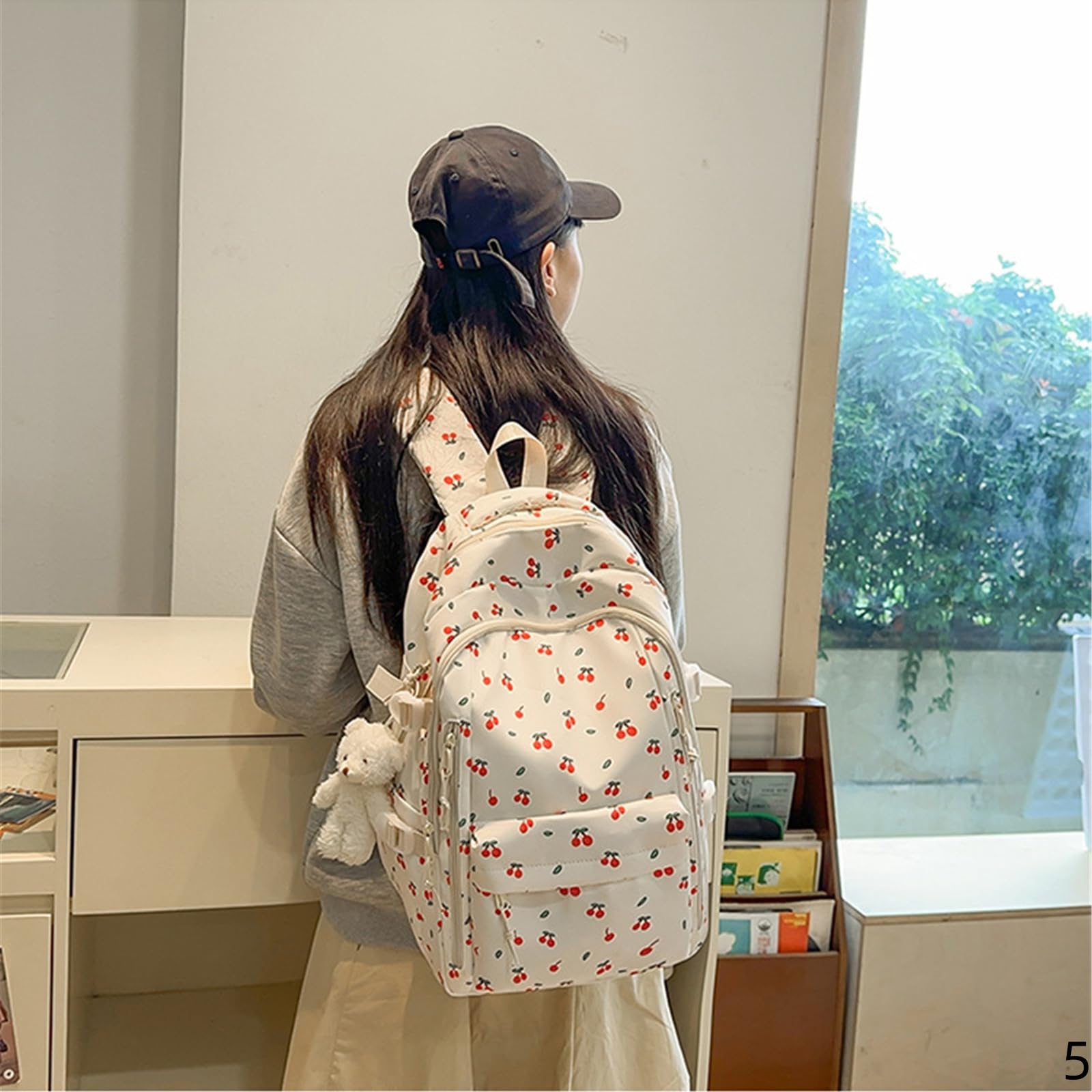 Zaino Scuola Elementare Backpack di Grande capacità Stampato Girls Lightweight Studenti delle Scuole Superiori Medie-04-borsa Singola