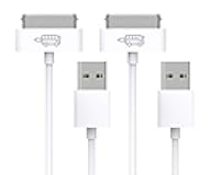 RocketBus 2-Pack USB Sync Charging Charger Data Transfer Cable Cord for Use to Work with Charge Old Models Apple iPhone 3 3G 3GS 4 4S iPod 4G 4th Gen Older iPad 1st 2nd 3rd Generations