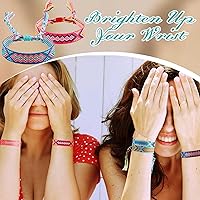 Vista 5 de Henoyso Pulseras tejidas de la amistad a granel ajustables trenzadas de cuerda Nepal con cierre de nudo deslizante, regalo para mujeres y niñas