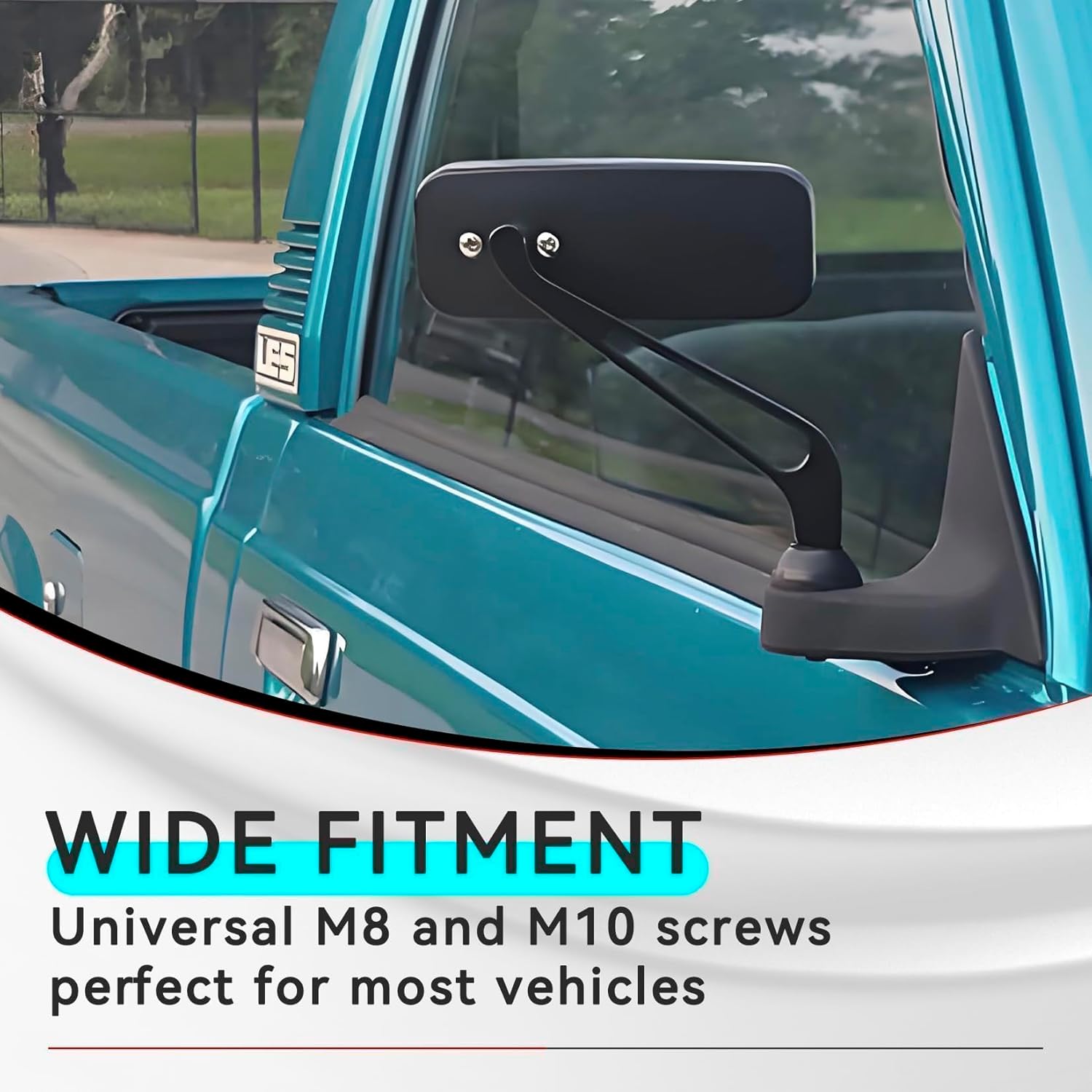 PSLER 8mm 10mm Motorcycle Mirrors - Motorcycle Rear View Side Mirrors fit for Road Glide Street Glide Sportster 48 883 120 Chopper Softail Bobber Cruiser (Black)