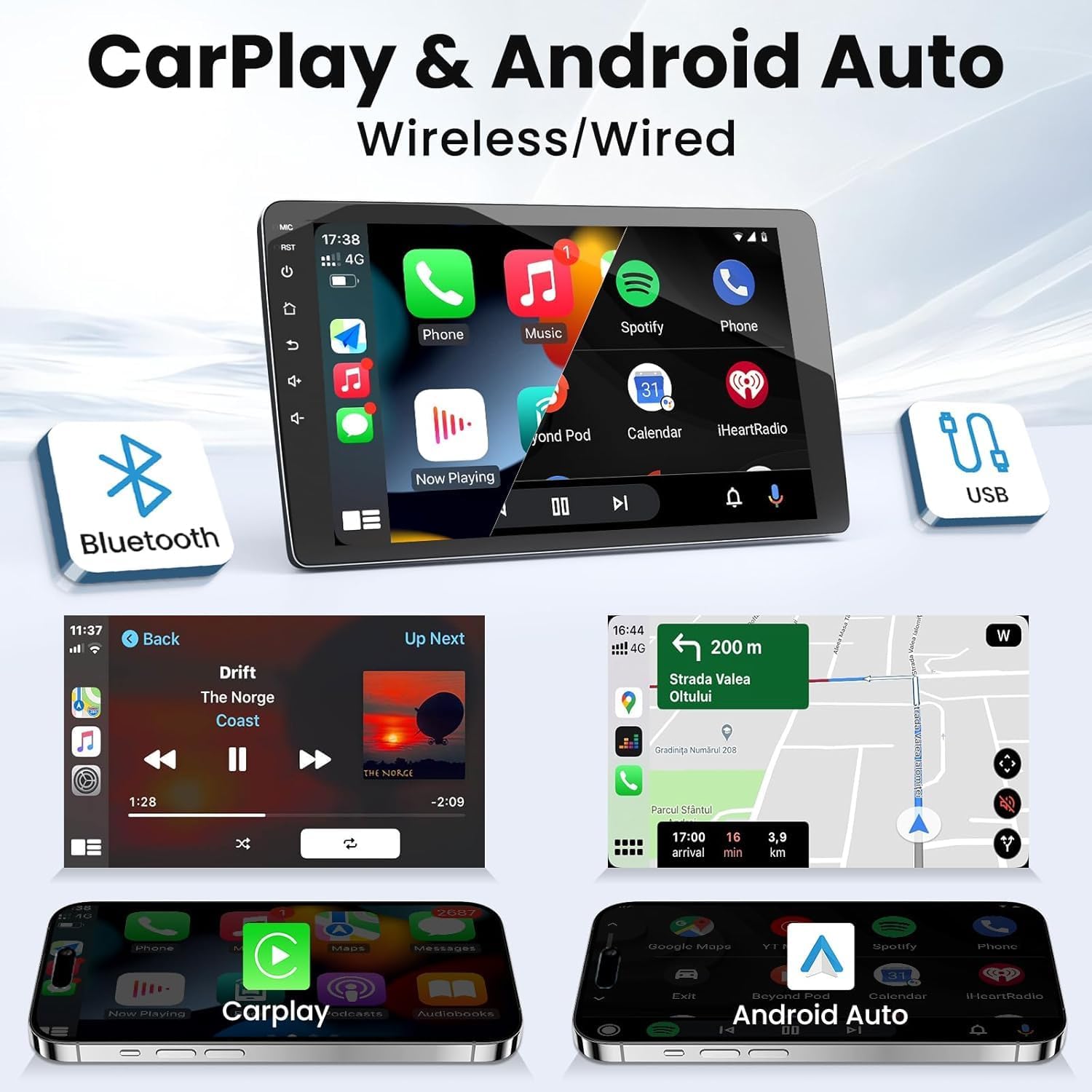 8 Core + 32G ROM Car Radio for Toyota Highlander 2014-2019: 10.2 Inch HD Touch Screen Stereo with Wireless Carplay Android Auto 5G Wi-Fi Bluetooth GPS SWC FM DSP Mirror Link Backup Camera