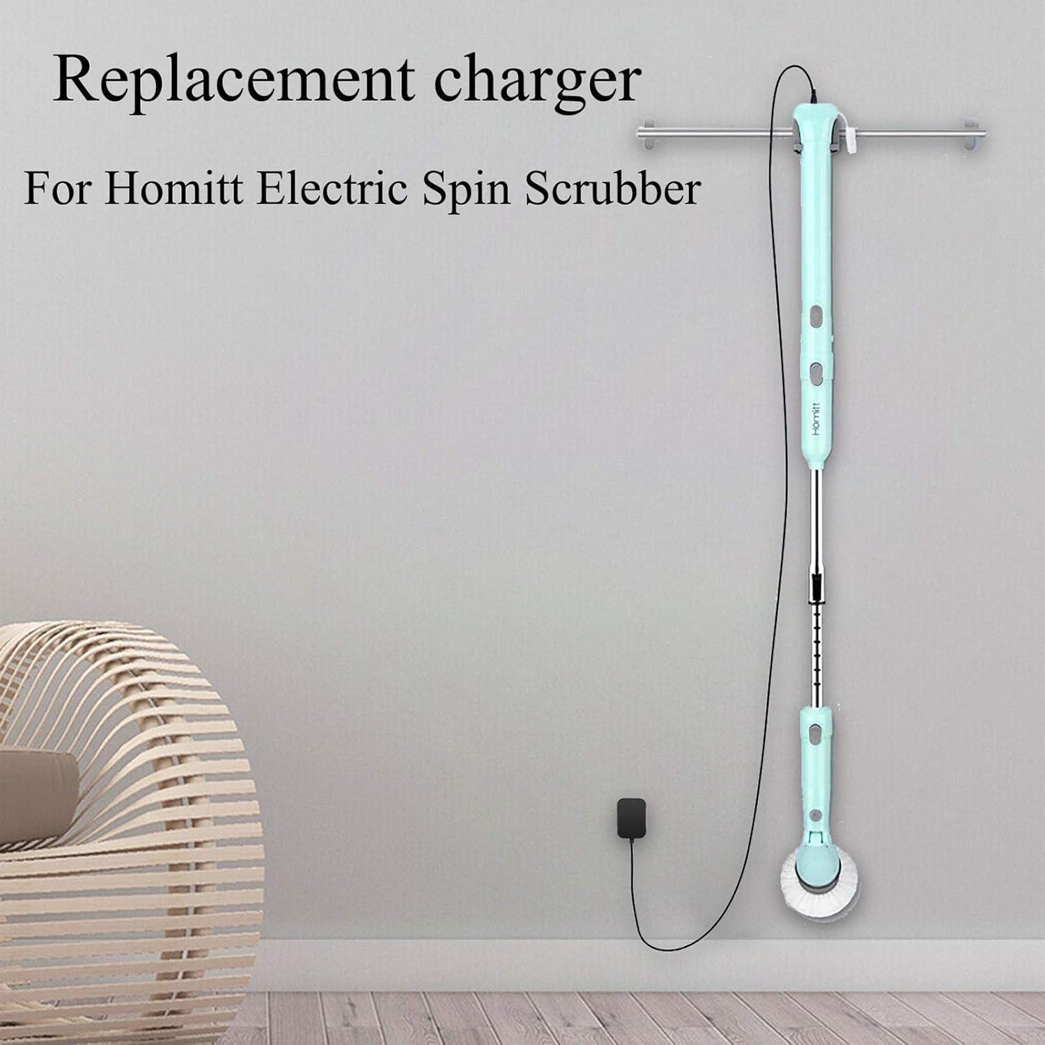 Charger for Homitt Electric Spin Scrubber, AC Adapter for Homitt Scrubber HM115C, HM115CW, HM115CD,HM115CG HM204C and More, Replacement Homitt Charger 2 Prong Adapter : Electronics
