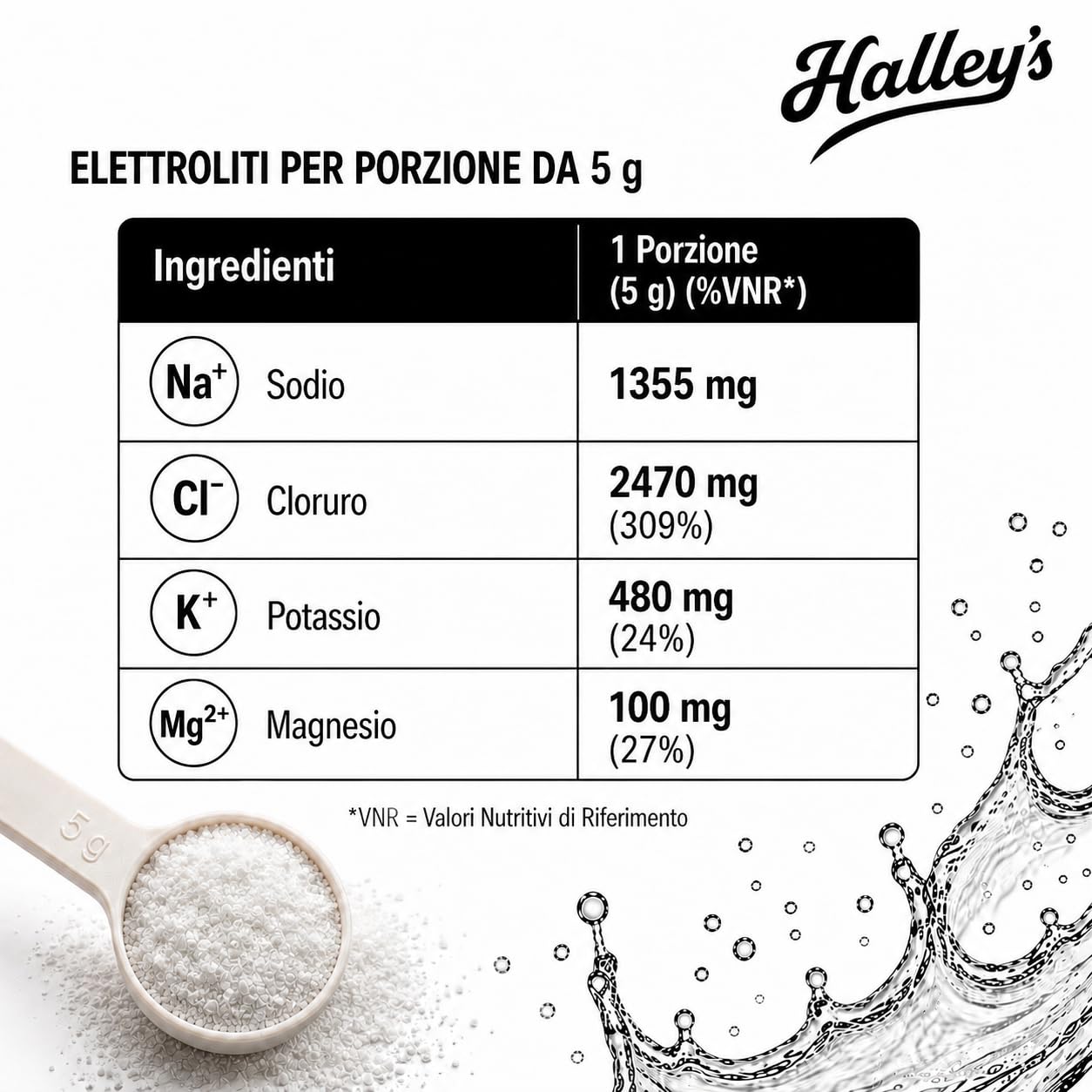 Halley’s Elettroliti senza zucchero né edulcoranti, polvere 1 kg
