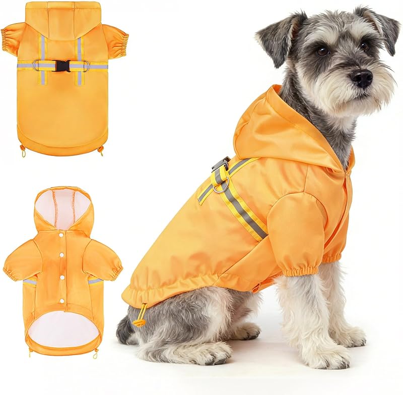 Capa de Chuva Impermeável para Cães com Capuz e Peitoral Integrado BEAUTYZOO