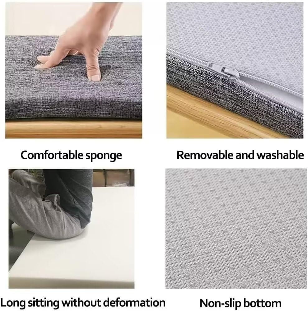Cuscino per esterni, lavabile, spessore 3 cm, grande, grigio, per giardino, ufficio e pavimento, comodo cuscino per sedia per casa e patio, perfetto per rilassarsi