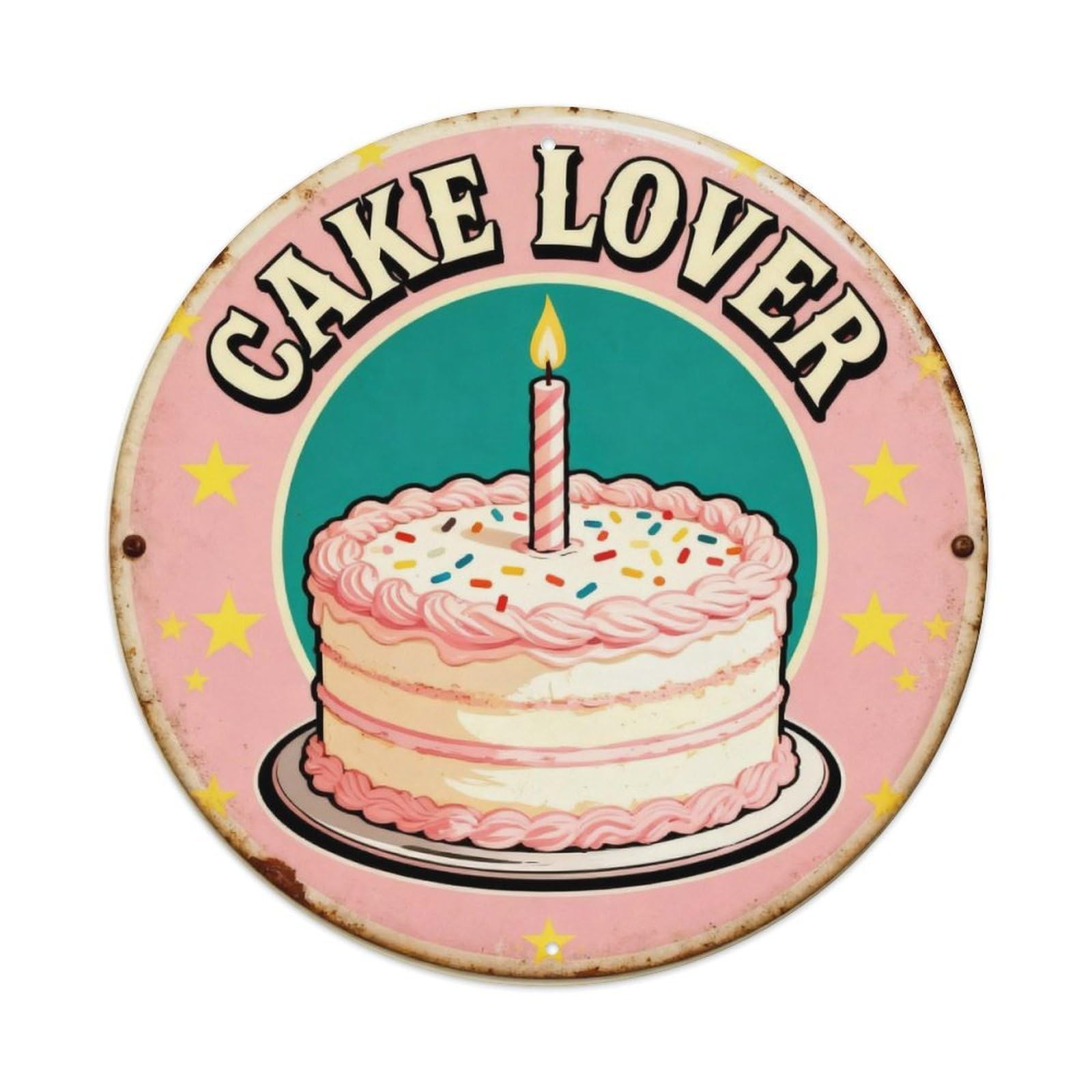 Cake Lover Kitchen Sign Metal Tin Sign Plaque