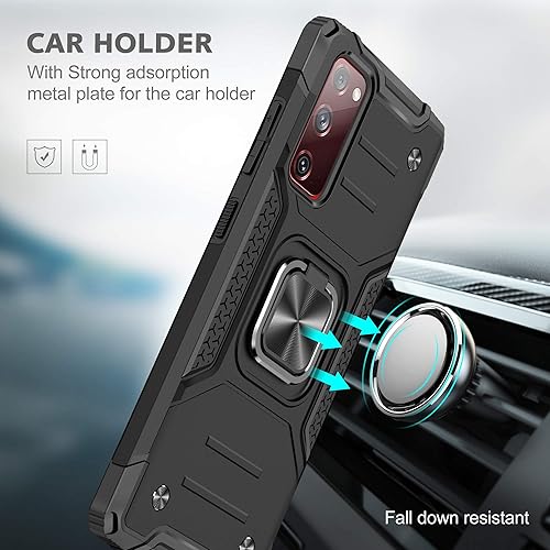 Miniatura 5 de Funda Samsung S20 FE, funda Galaxy S20 FE 5G, M MAIKEZI de grado militar resistente con protector de pantalla, soporte magnético para coche con