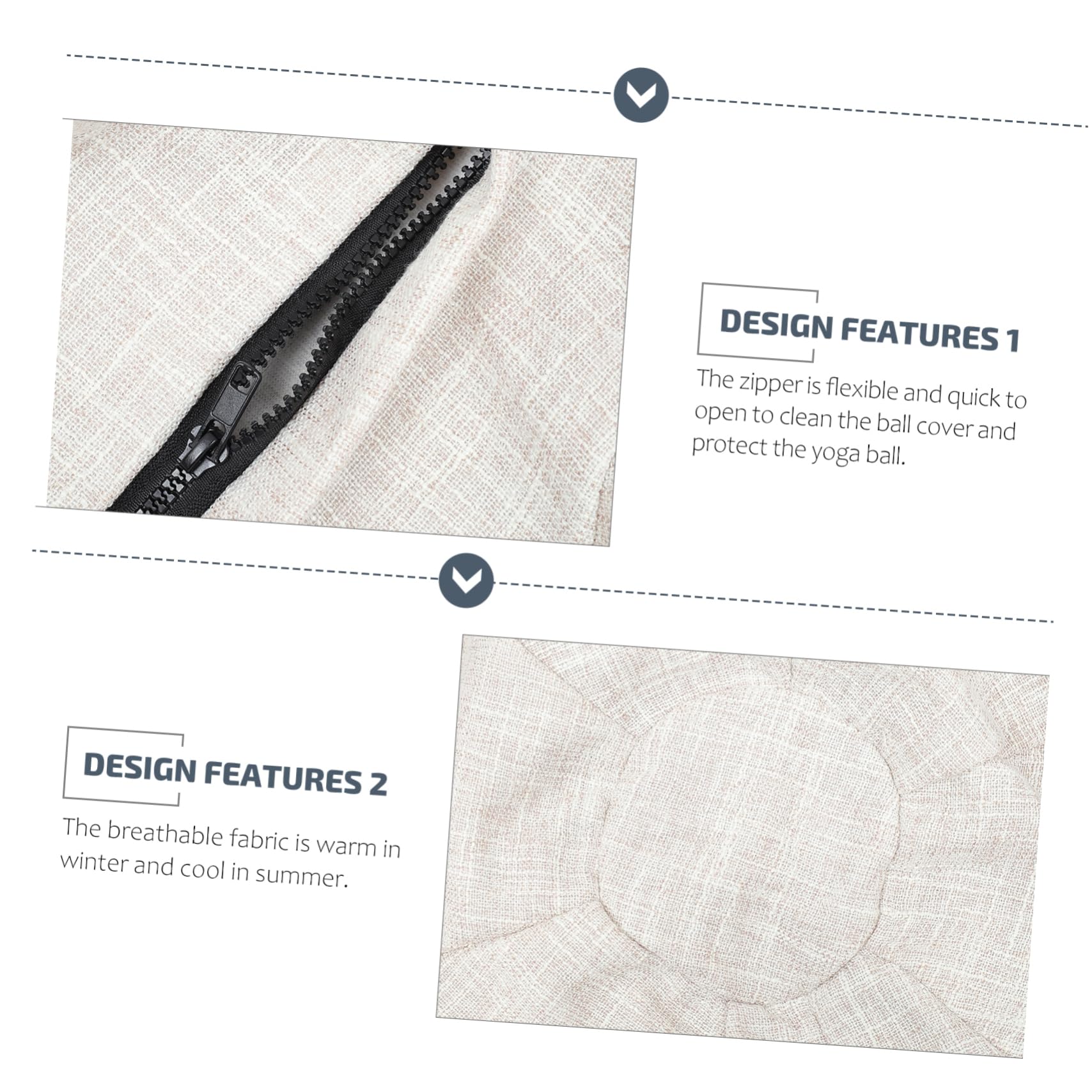 balacoo Yoga Balls Protector Washable Protective Cover Beige Exercise Ball Cover Non-Slip Surface