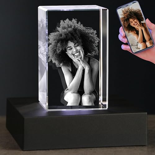 Foto de cristal 3D, regalo personalizado para mujeres, esposa, hombres, jefe. Cumpleaños, aniversario, graduación, regalo para parejas