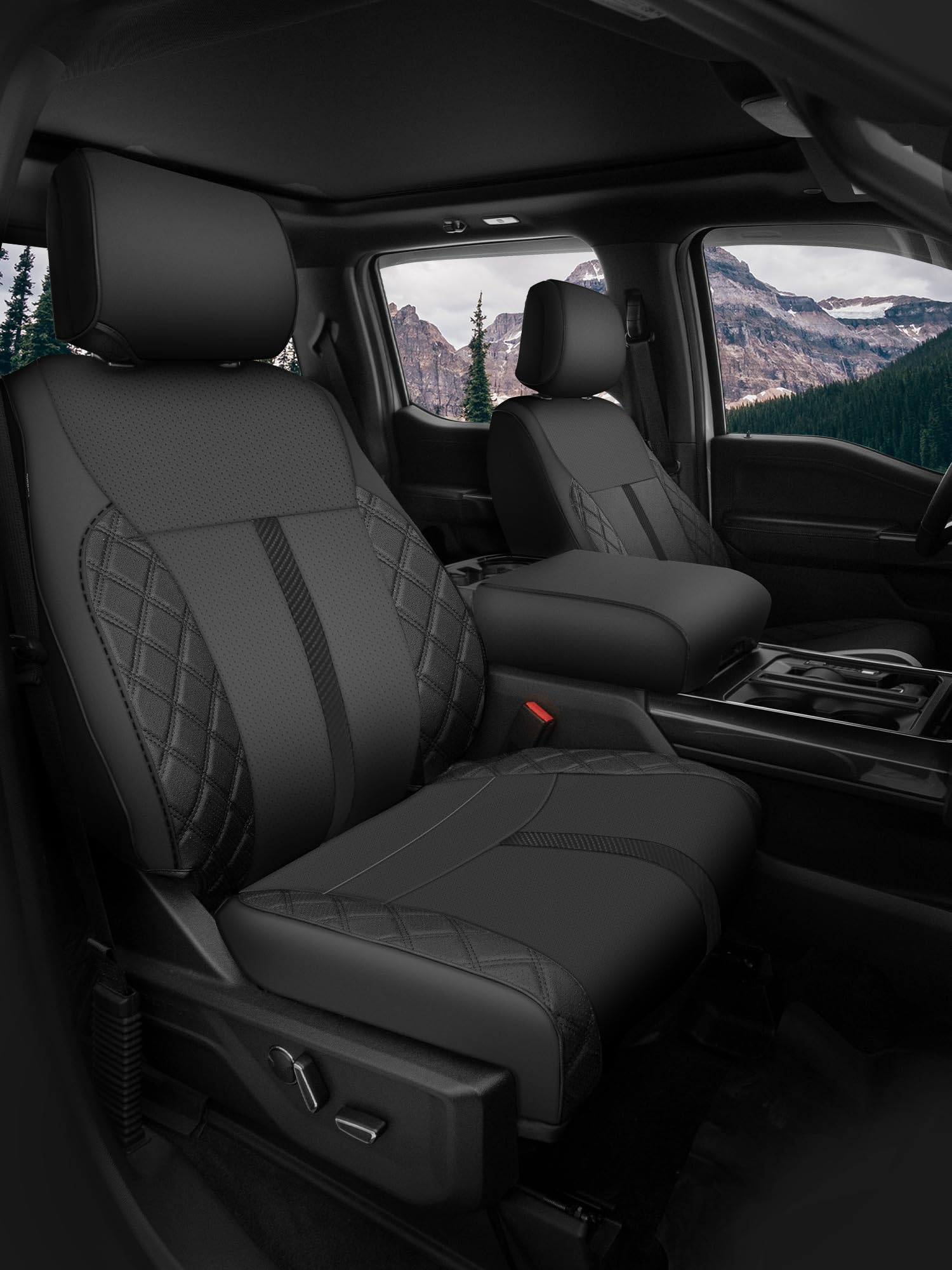 for ford f150 seat covers 2015-2019 2020 2021 2022 2023 2024, truck seat covers for ford f150, 2023 ford f150 accessories, only fit supercrew/crewcab (xl/xlt) black, full set