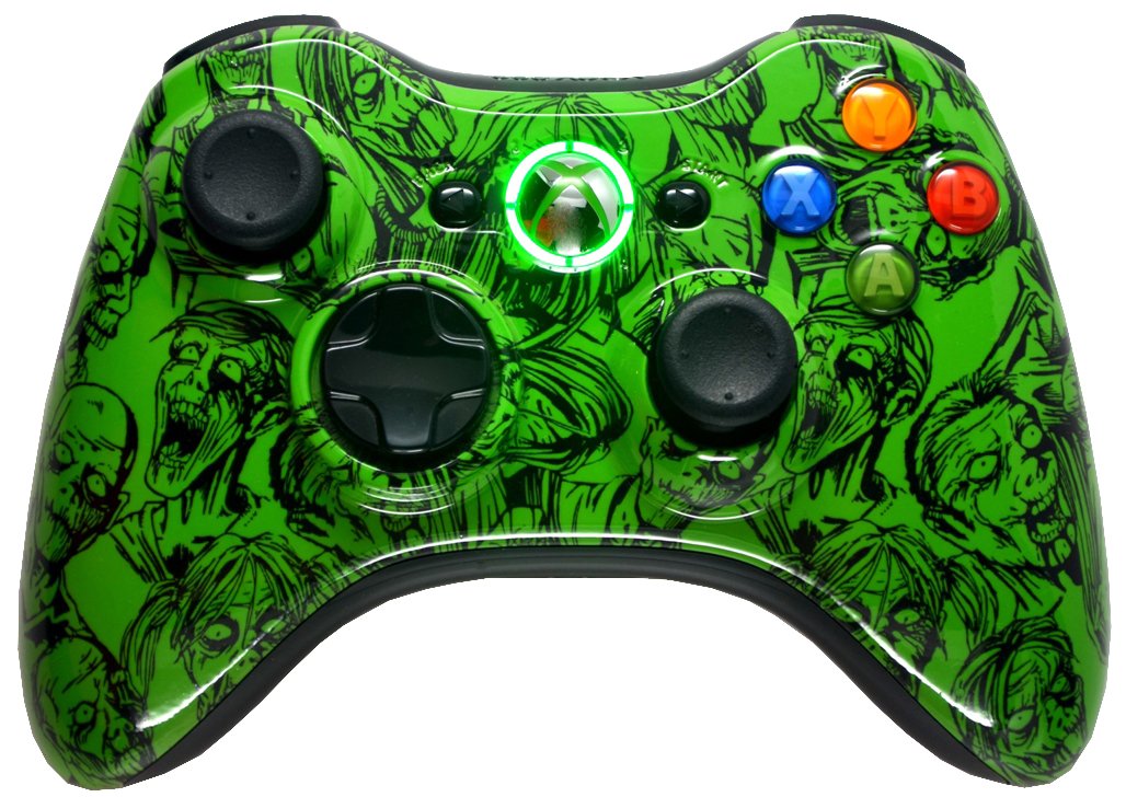 GREEN ZOMBIE 5500 + Modded Xbox 360 Controller Hydro Dipped Mod with Rapid Fire / Jitter / Quick Scope / Sniper Breath / Drop Shot / Jump Shot / Auto Aim / Quick Aim / Burst / Akimbo / Mimic / Adjustable / Adjustable Burst / Auto Burst / Dual Trigger and more! For COD Ghosts / MW1 / MW2 / MW3 / Black Ops 1 / Black Ops 2 / WAW / Gears of War Series / Halo Series / GTA / BF and more! 5000