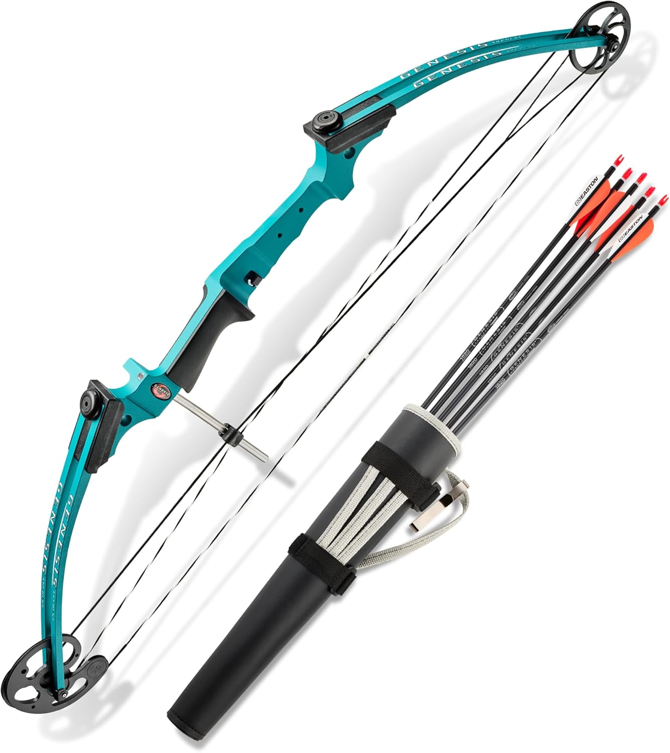 Genesis Original Compound Bow Kit - Adjustable Youth Archery Set, 15-30" Draw, 10-20lbs, Arrows & Accessories