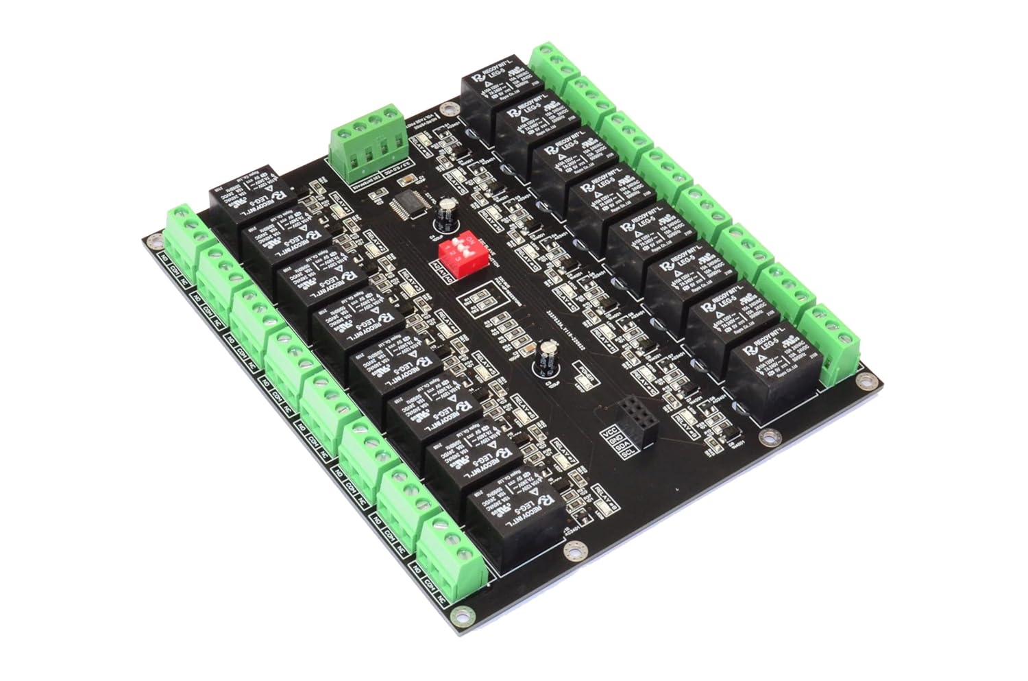 16 Channel I2C Interface Electromagnetic Relay Module for Arduino Raspberry esp32 3.3V 5.0V Maximum Current per Relay – 10A Peak On Board LED Indicator with PCF8575 chip SCL, SDA Pins