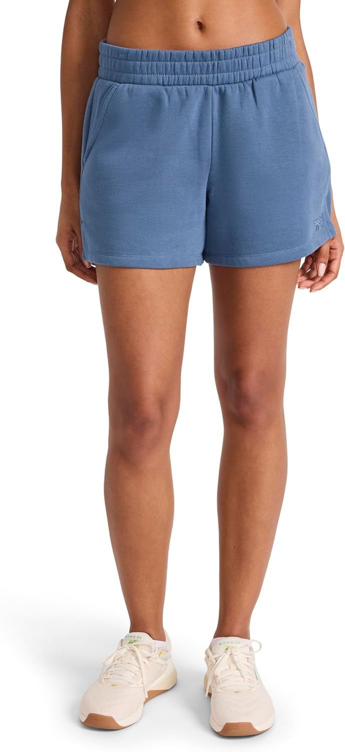 Reebok Women's Classic Summer Sweat 4.5” Short, Standard Fit, Lightweight Cotton-Poly Fabric
