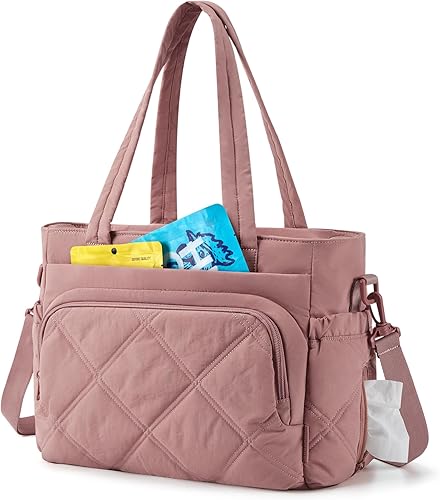 BAGSMART Bolsa de almuerzo grande para mujer, bolsa de almuerzo aislada con múltiples bolsillos acolchada para el trabajo, al aire libre