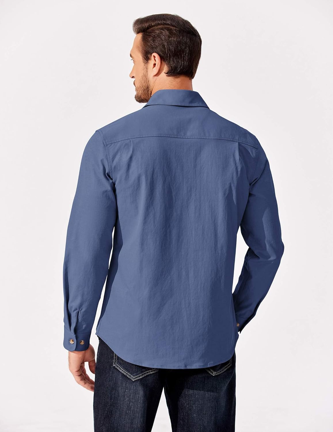 COOFANDY Men's Long Sleeve Button Up Shirt Jacket with Flap Pockets - Image 5