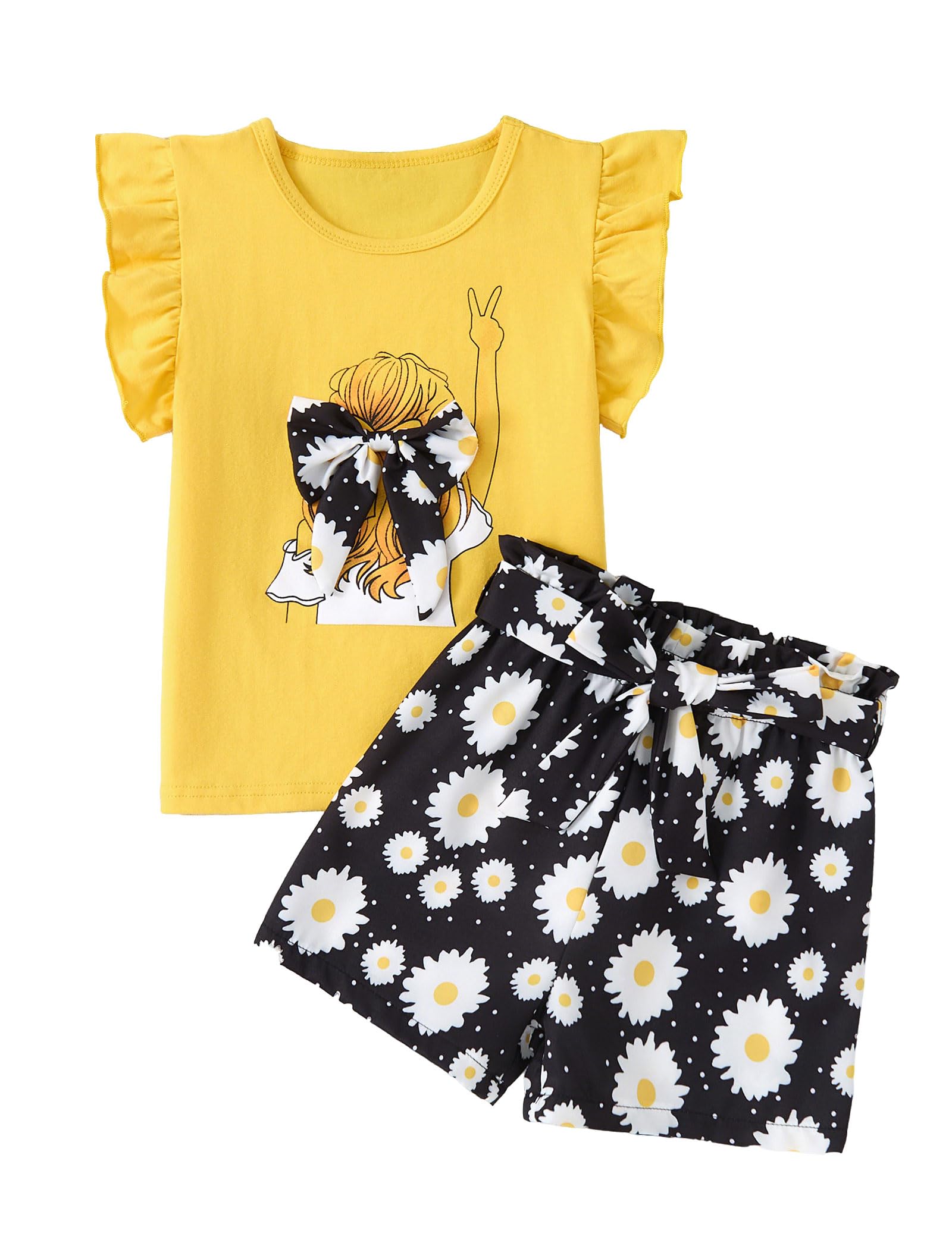 Girls Summer Outfits Cute Sleeveless Top High Waisted Short Sets with Pockets Teen Girl Clothes Size 6-14 T