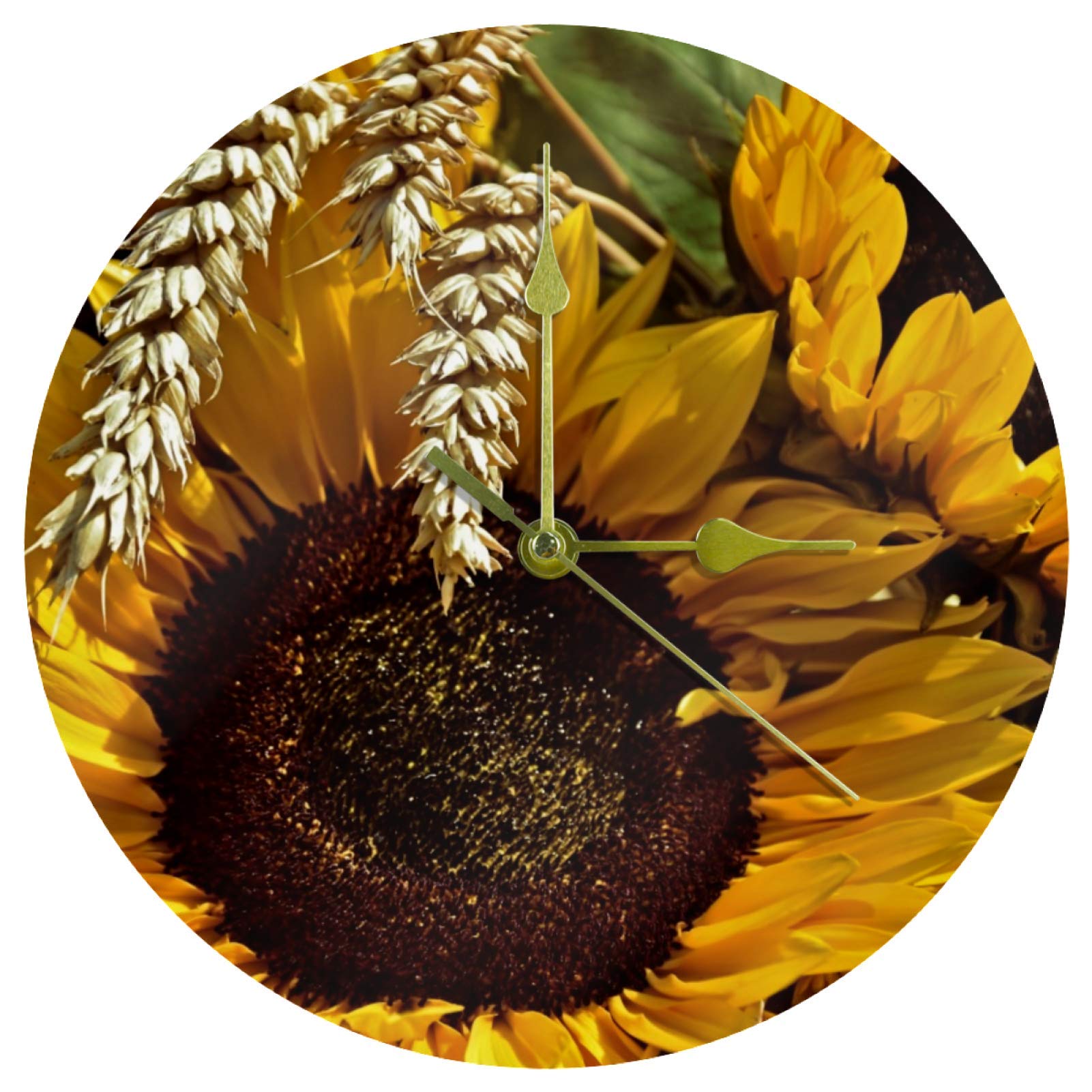 Horloge murale 25 cm tournesol silencieuse pour décorer une chambre zen