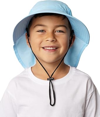 Solbari Unisex Kids Playtime Sun Hat UPF 50+, Water-Resistant Protection, Legionnaire Neck Cover & Chin Strap 3-9 Years