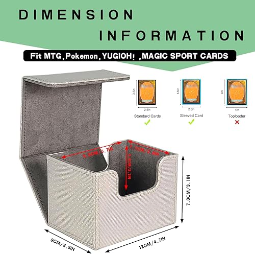 Miniatura 4 de 4 paquetes de cajas de cartas con capacidad para más de 400 tarjetas de una sola funda, caja de almacenamiento de tarjetas brillantes horizontal,