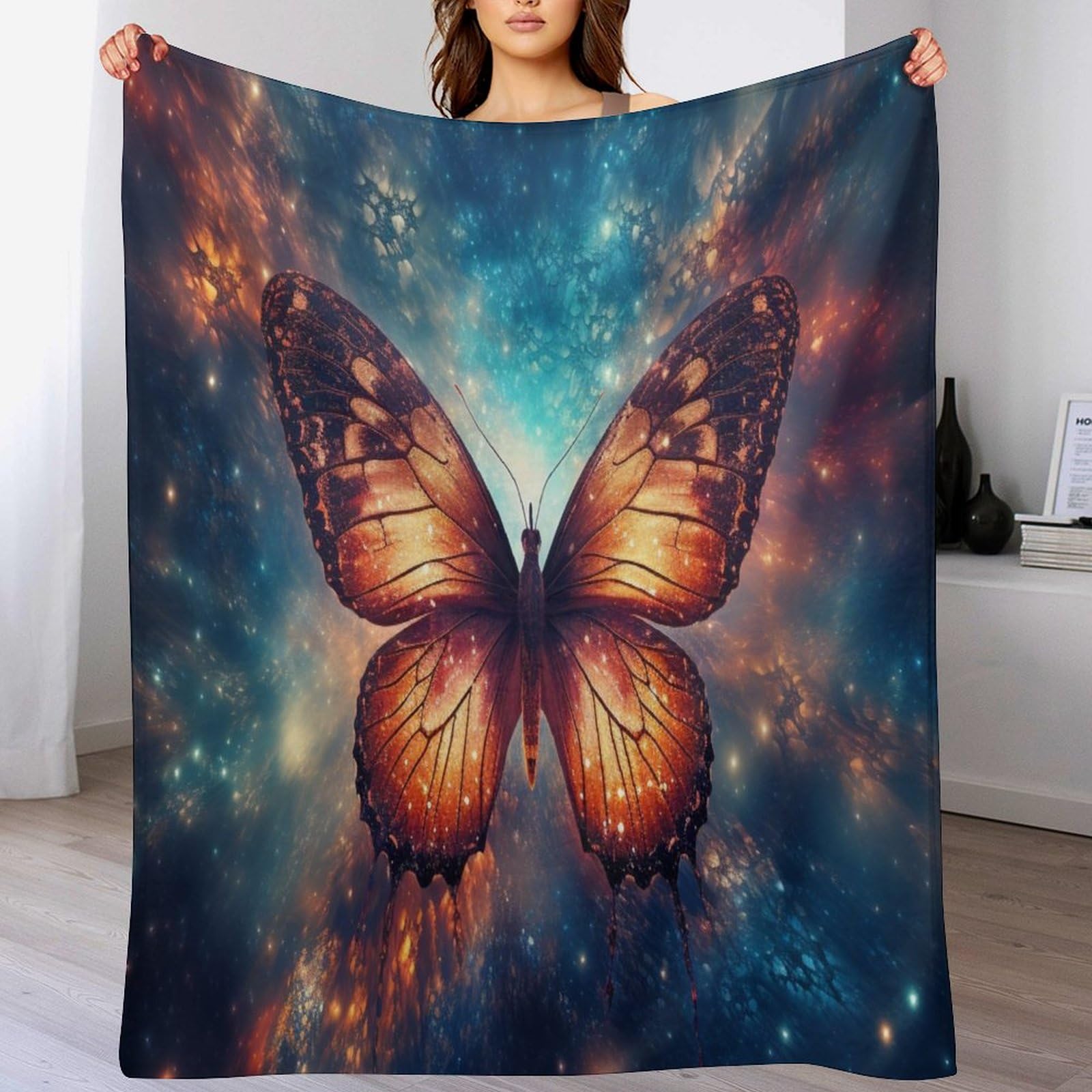 Couverture polaire papillon douillette flannel toutes saisons 150x200cm